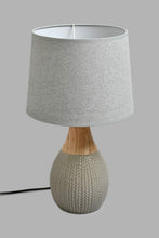 تنزيل الصورة على معرض الصور، Redtag-Grey-Ceramic-and-Wood-Neck-Table-Lamp-Table-Lamps-Home-Decor-
