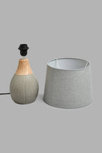 تنزيل الصورة على معرض الصور، Redtag-Grey-Ceramic-and-Wood-Neck-Table-Lamp-Table-Lamps-Home-Decor-
