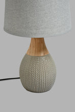 تنزيل الصورة على معرض الصور، Redtag-Grey-Ceramic-and-Wood-Neck-Table-Lamp-Table-Lamps-Home-Decor-
