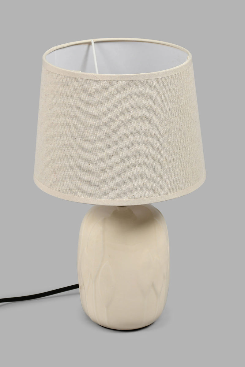 Redtag-Beige-Ceramic-Textured-Base-Table-Lamp-Colour:Beige,-Filter:Home-Decor,-HMW-HOM-Table-Lamps,-New-In,-New-In-HMW-HOM,-Non-Sale,-S22A,-Section:Homewares-Home-Decor-