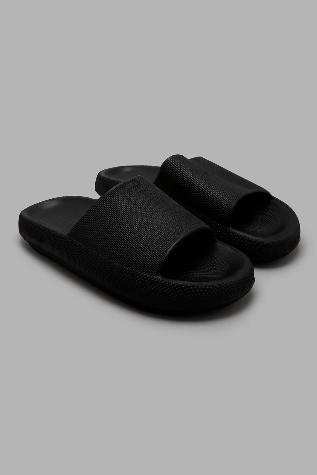 Redtag-Black-Moulded-Platform-Slide-Character,-Colour:Black,-Filter:Men's-Footwear,-Men-Flip-Flops,-New-In,-New-In-Men-FOO,-Non-Sale,-W21B-Men's-