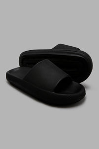 Redtag-Black-Moulded-Platform-Slide-Character,-Colour:Black,-Filter:Men's-Footwear,-Men-Flip-Flops,-New-In,-New-In-Men-FOO,-Non-Sale,-W21B-Men's-