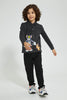 Redtag-Black-Stretch-Terry-Pant-Chinos-Boys-2 to 8 Years