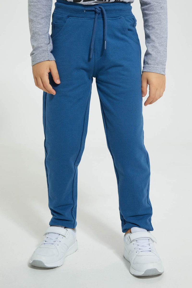 Redtag-Blue-Terry-Pant-Chinos-Boys-2 to 8 Years