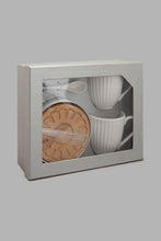 Load image into Gallery viewer, Redtag-White-Embossed-Mug-Set-With-Bamboo-Coaster-And-Spoon-(6-Piece)-Tea-Sets-Home-Dining-
