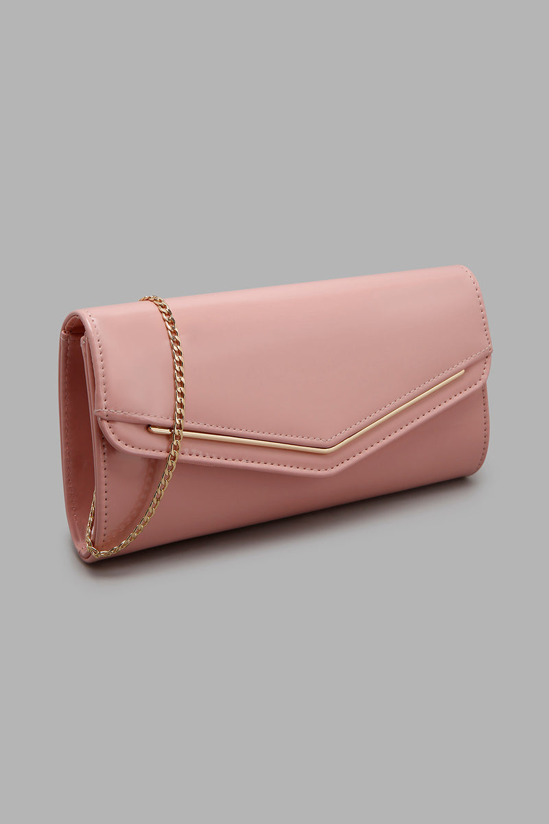 Redtag-Pink-Envelope-Clutch-With-Metal-Bar-Clutches-Women-