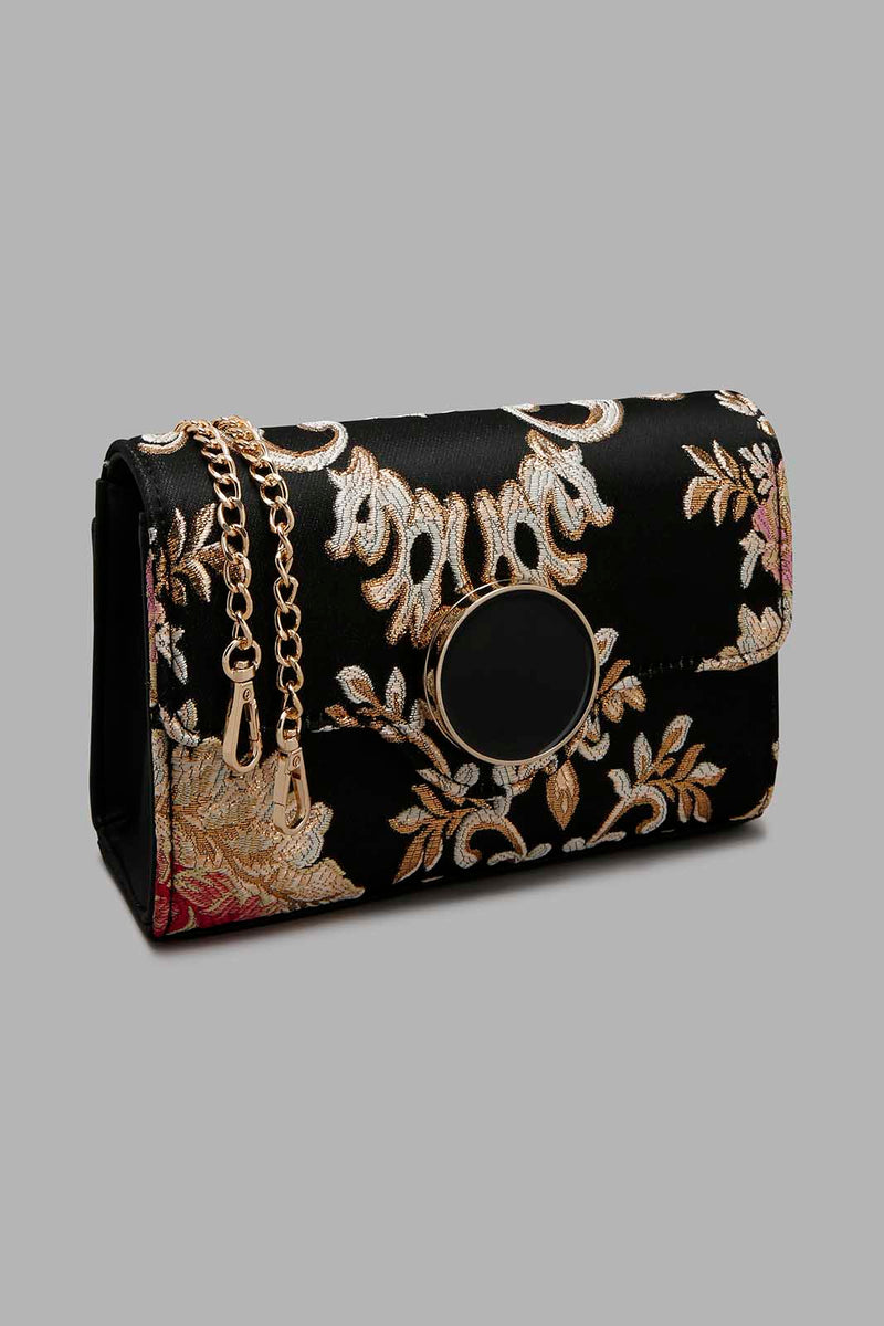 Redtag-Black-Barcode-Floral-Clutch-Bag-Clutches-Women-