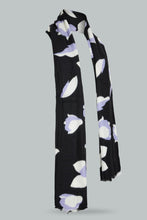 Load image into Gallery viewer, Redtag-Black-&amp;-Lilac-Floral-Printed-Knitted-Scarf-Scarves-Women-
