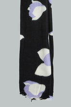 Load image into Gallery viewer, Redtag-Black-&amp;-Lilac-Floral-Printed-Knitted-Scarf-Scarves-Women-
