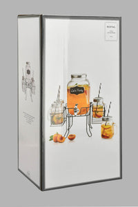Redtag-Clear-Beverage-Dispenser-With-Mason-Jar-&-Stand-(5-Piece)-Beverage-Dispenser-Home-Dining-