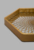 Redtag-Gold-Geomatic-Hexagon-Tray-Trays-Home-Dining-