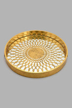 تنزيل الصورة على معرض الصور، Redtag-Gold-Geomatic-Round-Tray-Trays-Home-Dining-
