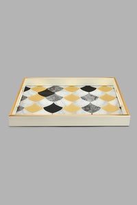 Redtag-Gold-Geomatic-Rectangle-Tray-(Large)-Trays-Home-Dining-