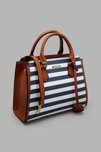 Load image into Gallery viewer, Redtag-Navy-And-White-Nautical-Stripe-Day-Bag-Colour:Assorted,-Filter:Women&#39;s-Accessories,-New-In,-New-In-Women-ACC,-Non-Sale,-W21B,-Women-Handbags-Women-
