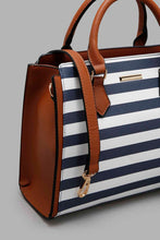 Load image into Gallery viewer, Redtag-Navy-And-White-Nautical-Stripe-Day-Bag-Colour:Assorted,-Filter:Women&#39;s-Accessories,-New-In,-New-In-Women-ACC,-Non-Sale,-W21B,-Women-Handbags-Women-
