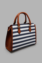 Load image into Gallery viewer, Redtag-Navy-And-White-Nautical-Stripe-Day-Bag-Colour:Assorted,-Filter:Women&#39;s-Accessories,-New-In,-New-In-Women-ACC,-Non-Sale,-W21B,-Women-Handbags-Women-
