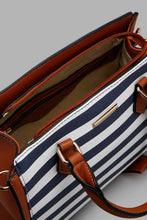 Load image into Gallery viewer, Redtag-Navy-And-White-Nautical-Stripe-Day-Bag-Colour:Assorted,-Filter:Women&#39;s-Accessories,-New-In,-New-In-Women-ACC,-Non-Sale,-W21B,-Women-Handbags-Women-
