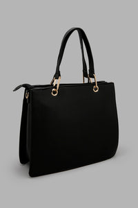 Redtag-Black-Embellsihed-Day-Bag-Colour:Black,-Filter:Women's-Accessories,-New-In,-New-In-Women-ACC,-Non-Sale,-W21B,-Women-Handbags-Women-