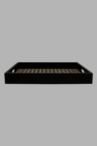 Redtag-Gold-Rectangle-Laser-Cut-Tray-(Medium)-Trays-Home-Dining-