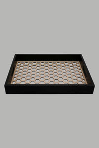 Redtag-Gold-Rectangle-Laser-Cut-Tray-(Medium)-Trays-Home-Dining-