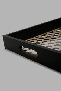 Redtag-Gold-Rectangle-Laser-Cut-Tray-(Medium)-Trays-Home-Dining-