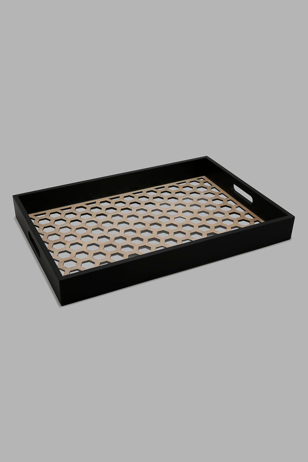 Redtag-Gold-Rectangle-Laser-Cut-Tray-(Large)-Trays-Home-Dining-