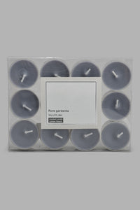 Redtag-Pure-Gardenia-Tealight-Set-(12Piece)-Transparent-Case-Candles-Home-Decor-