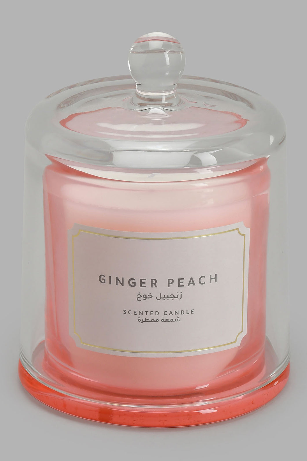 Redtag-Pink-Ginger-Peach-Candle-With-Bell-Glass-Jar-Candles-Home-Decor-