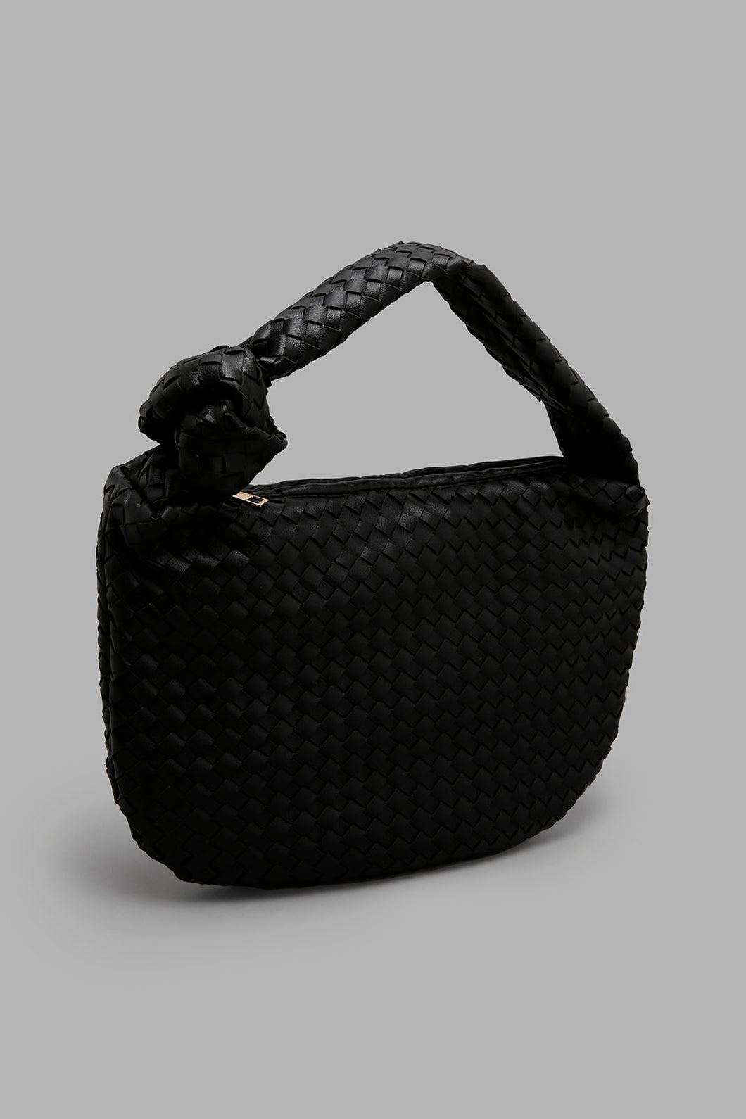 Redtag-Black-Slouch-Weave-Pattern-With-Knot-Colour:Black,-Filter:Women's-Accessories,-New-In,-New-In-Women-ACC,-Non-Sale,-S22A,-Women-Handbags-Women-