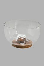 تنزيل الصورة على معرض الصور، Redtag-Clear-Glass-Salad-Bowl-With-Wooden-Tray-Serving-Bowls-Home-Dining-
