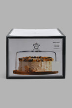 تنزيل الصورة على معرض الصور، Redtag-Clear-Glass-Cake-Dome-With-Wooden-Tray-Trays-Home-Dining-
