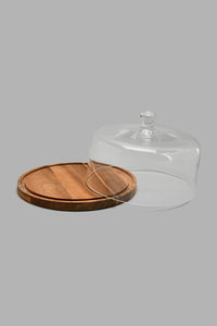 Redtag-Clear-Glass-Cake-Dome-With-Wooden-Tray-Trays-Home-Dining-