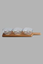 Load image into Gallery viewer, Redtag-Clear-Glass-Serving-Set-With-Wooden-Tray-(3-Piece)-Category:Bowls,-Colour:White,-Filter:Home-Dining,-HMW-DIN-Sew-Serveware,-New-In,-New-In-HMW-DIN,-Non-Sale,-S22A,-SAPHIRE,-Section:Homewares-Home-Dining-
