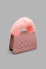 Redtag-Pink--Quilted--Fur-Embellished-Cross-Body-Bag-Colour:Pale-Pink,-Filter:Women's-Accessories,-New-In,-New-In-Women-ACC,-Non-Sale,-W21B,-Women-Handbags-Women-