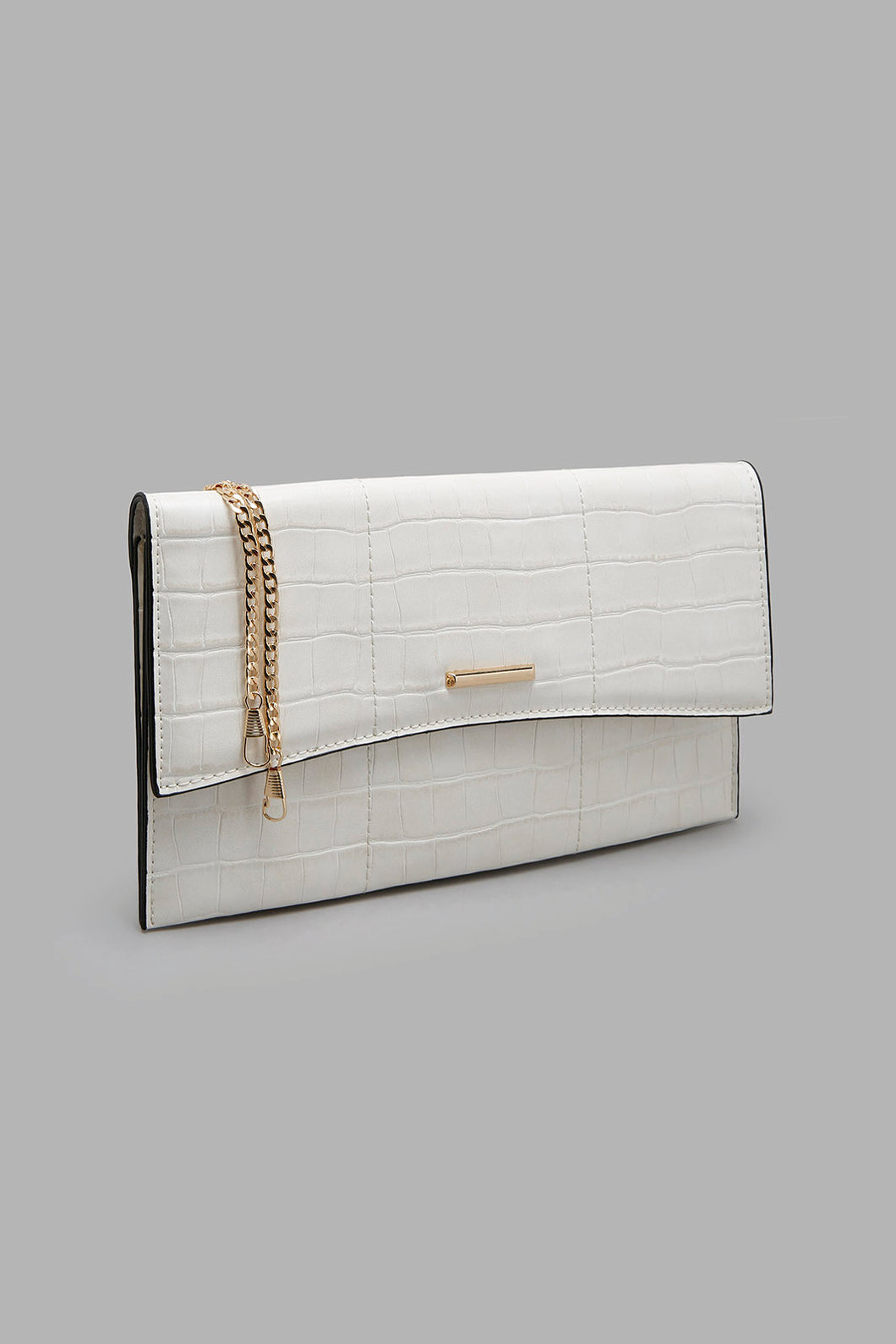 Redtag-White-Clutch-Bag-With-Texture-Colour:White,-Filter:Women's-Accessories,-New-In,-New-In-Women-ACC,-Non-Sale,-W21B,-Women-Clutches-Women-