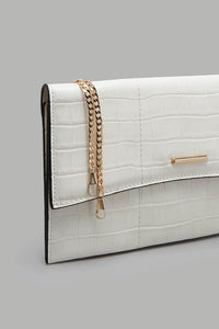 Redtag-White-Clutch-Bag-With-Texture-Colour:White,-Filter:Women's-Accessories,-New-In,-New-In-Women-ACC,-Non-Sale,-W21B,-Women-Clutches-Women-