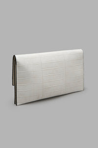 Redtag-White-Clutch-Bag-With-Texture-Colour:White,-Filter:Women's-Accessories,-New-In,-New-In-Women-ACC,-Non-Sale,-W21B,-Women-Clutches-Women-