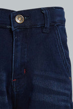 Load image into Gallery viewer, Redtag-Dark-Wash-Knit-Denim-Paneled-Jean-Jeans-Pull-On-Boys-2 to 8 Years
