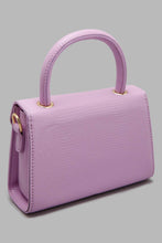 Load image into Gallery viewer, Lilac Textured Crossbody Bag With Gold Strap
