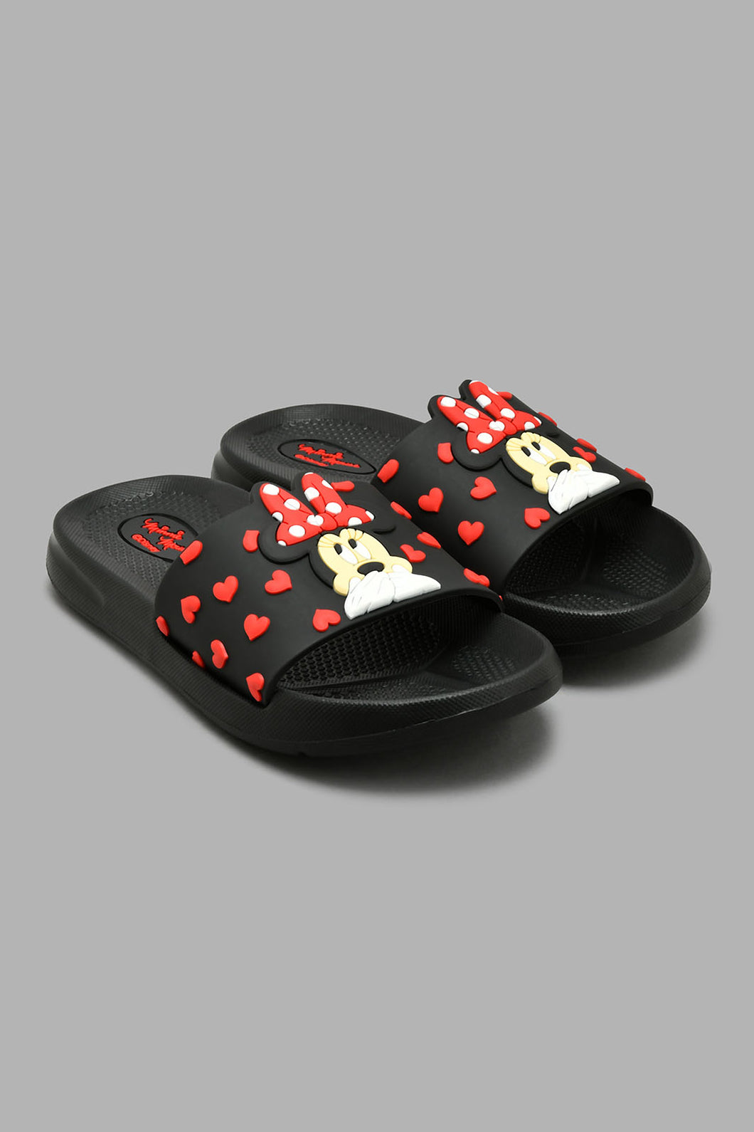 Redtag-Black-Minnie-Character-Slide-Sliders-Girls-3 to 5 Years