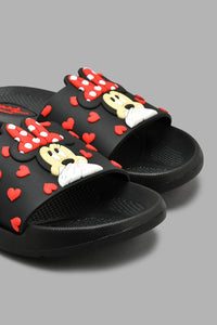 Redtag-Black-Minnie-Character-Slide-Sliders-Girls-3 to 5 Years