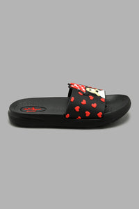 Redtag-Black-Minnie-Character-Slide-Sliders-Girls-3 to 5 Years