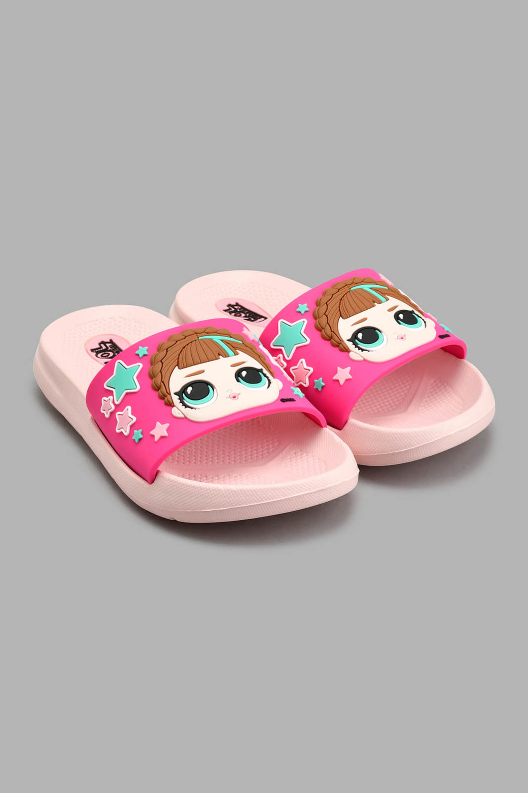 Redtag-Pale-Pink-L.O.L-Character-Slide-Sliders-Girls-3 to 5 Years