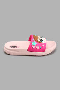 Redtag-Pale-Pink-L.O.L-Character-Slide-Sliders-Girls-3 to 5 Years