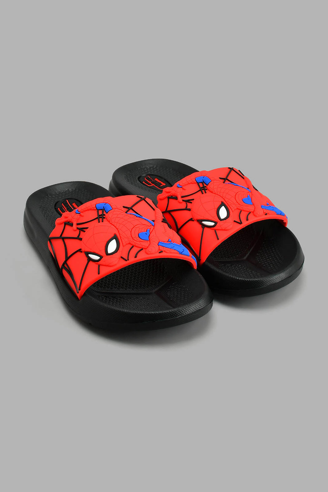 Redtag-Black-Spiderman-Character-Slide-Sliders-Boys-3 to 5 Years