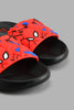 Redtag-Black-Spiderman-Character-Slide-Sliders-Boys-3 to 5 Years