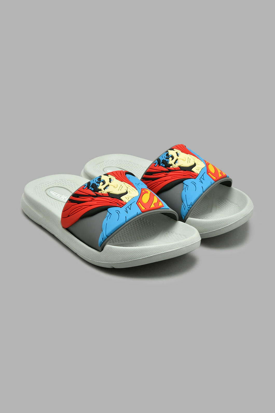 Redtag-Grey-Superman-Character-Slide-Sliders-Boys-3 to 5 Years