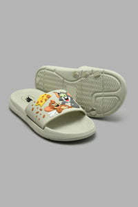 Redtag-Grey-Tom-And-Jerry-Character-Slide-Sliders-Boys-3 to 5 Years