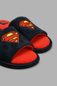 Redtag-Navy-Superman-Character-Slipper-Slippers-Senior-Boys-5 to 14 Years