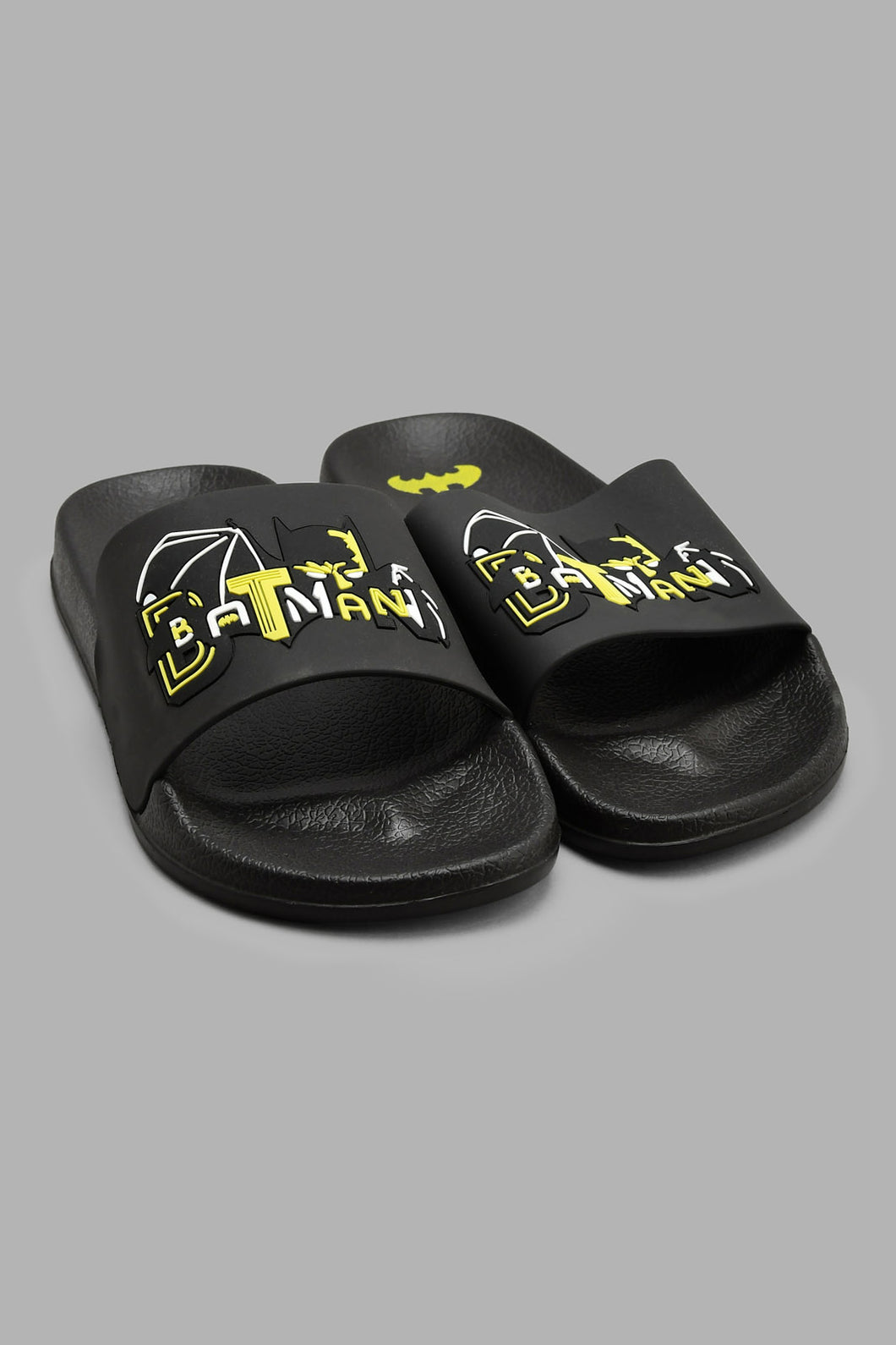 Redtag-Black-Batman-Character-Slide-Sliders-Senior-Boys-5 to 14 Years